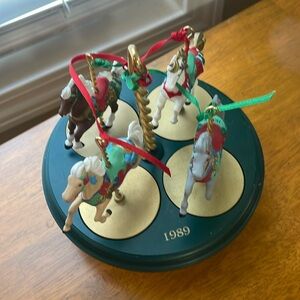 Vintage 1989 Hallmark Christmas Carousel Horses Complete Set